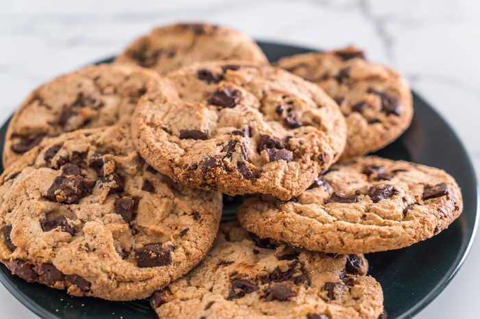 cookies with dark chocolate chips on plate