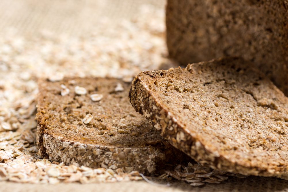 Whole Grain Unleavened Organic Bread with Rye, Oats and Flax Seeds. Healthy Chrono Diet.
