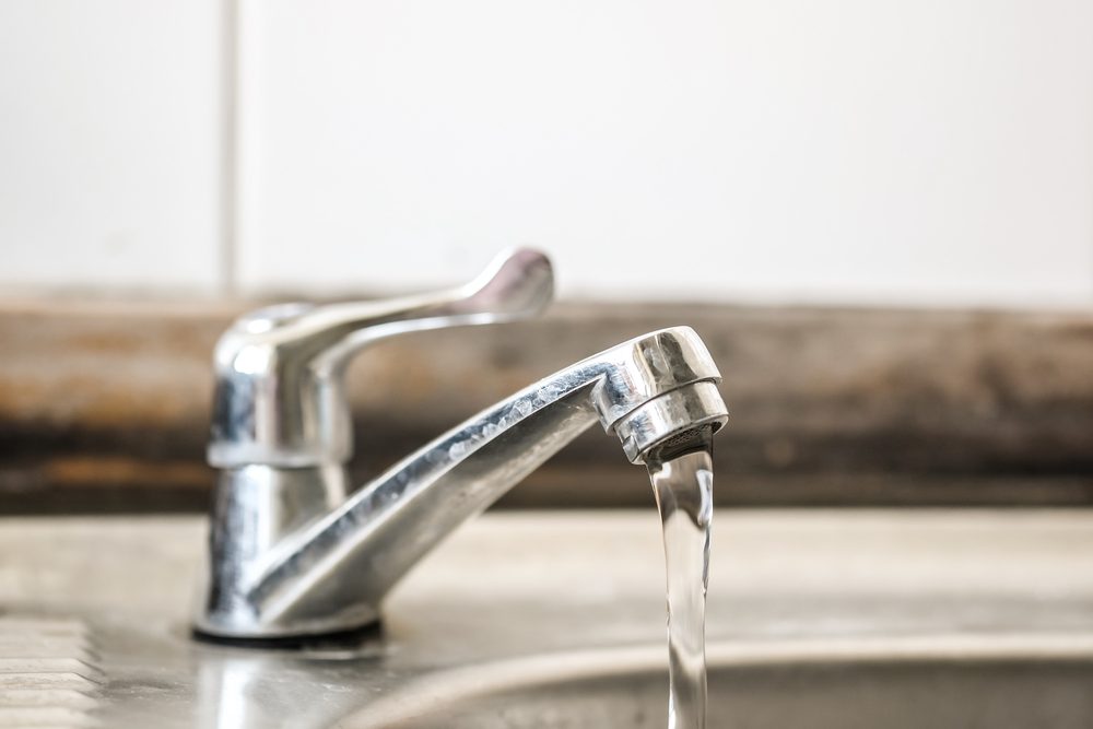 faucet with running water