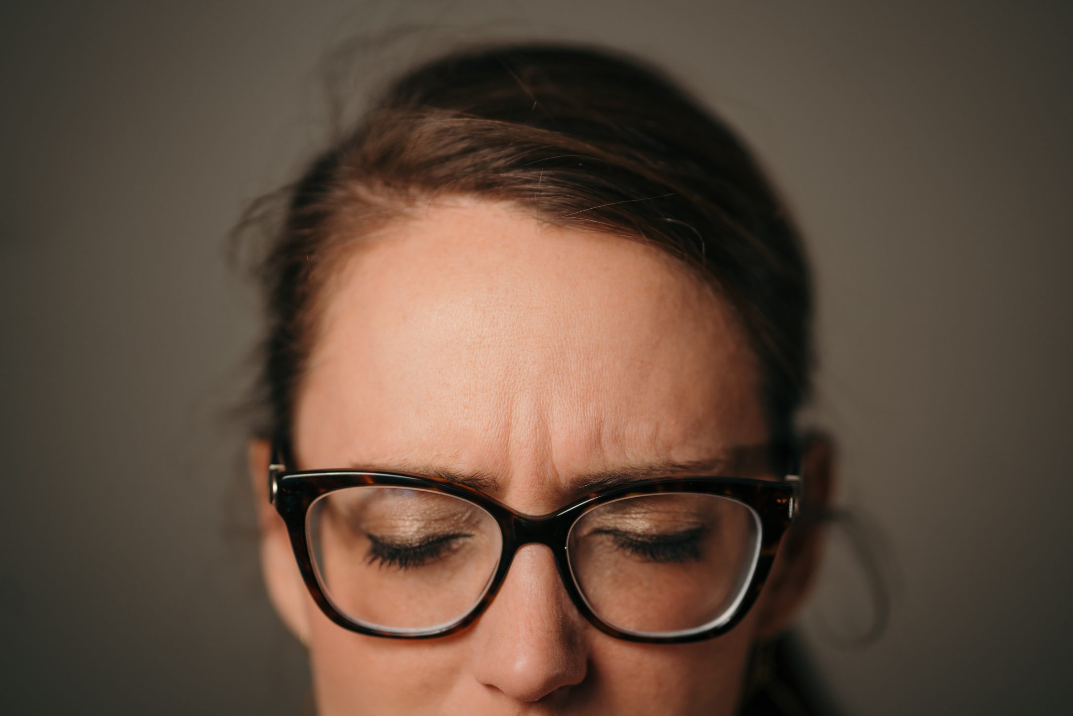 woman with eyes closed