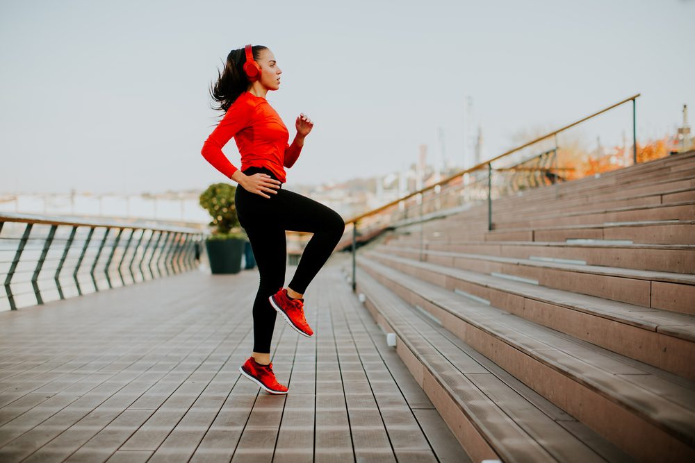 woman exercising outside