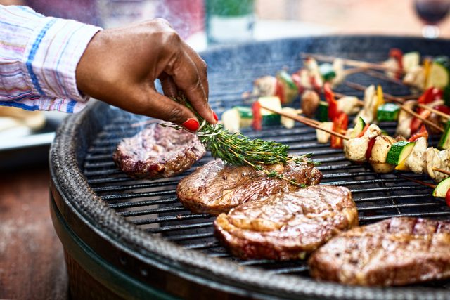steak on the grill
