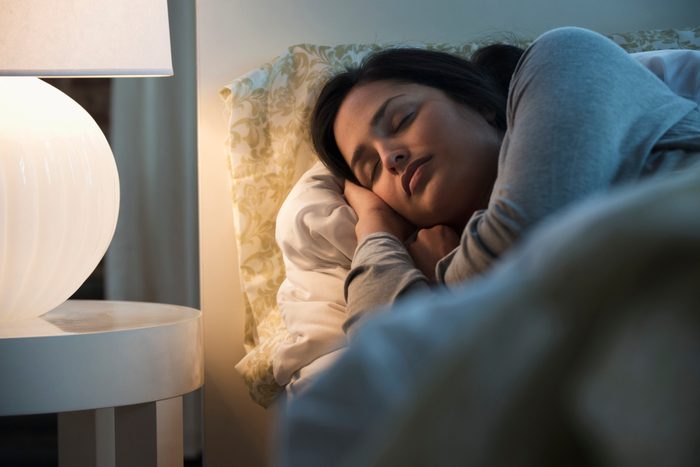 woman sleeping in bed