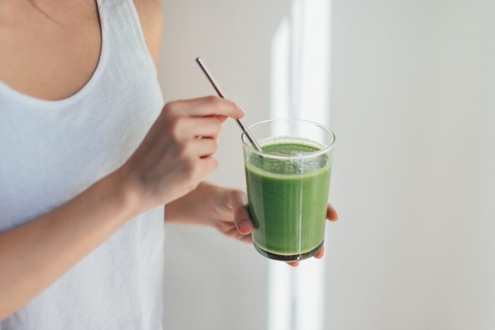 green juice in glass