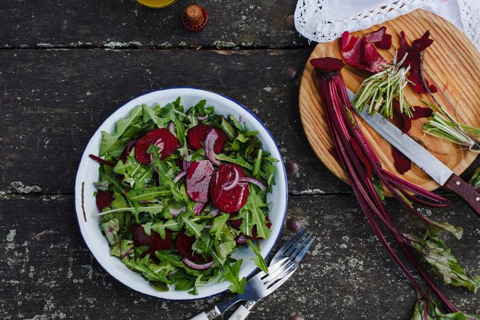 salad with dandelion greens