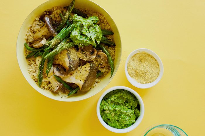 mushroom and green bean bowl recipe