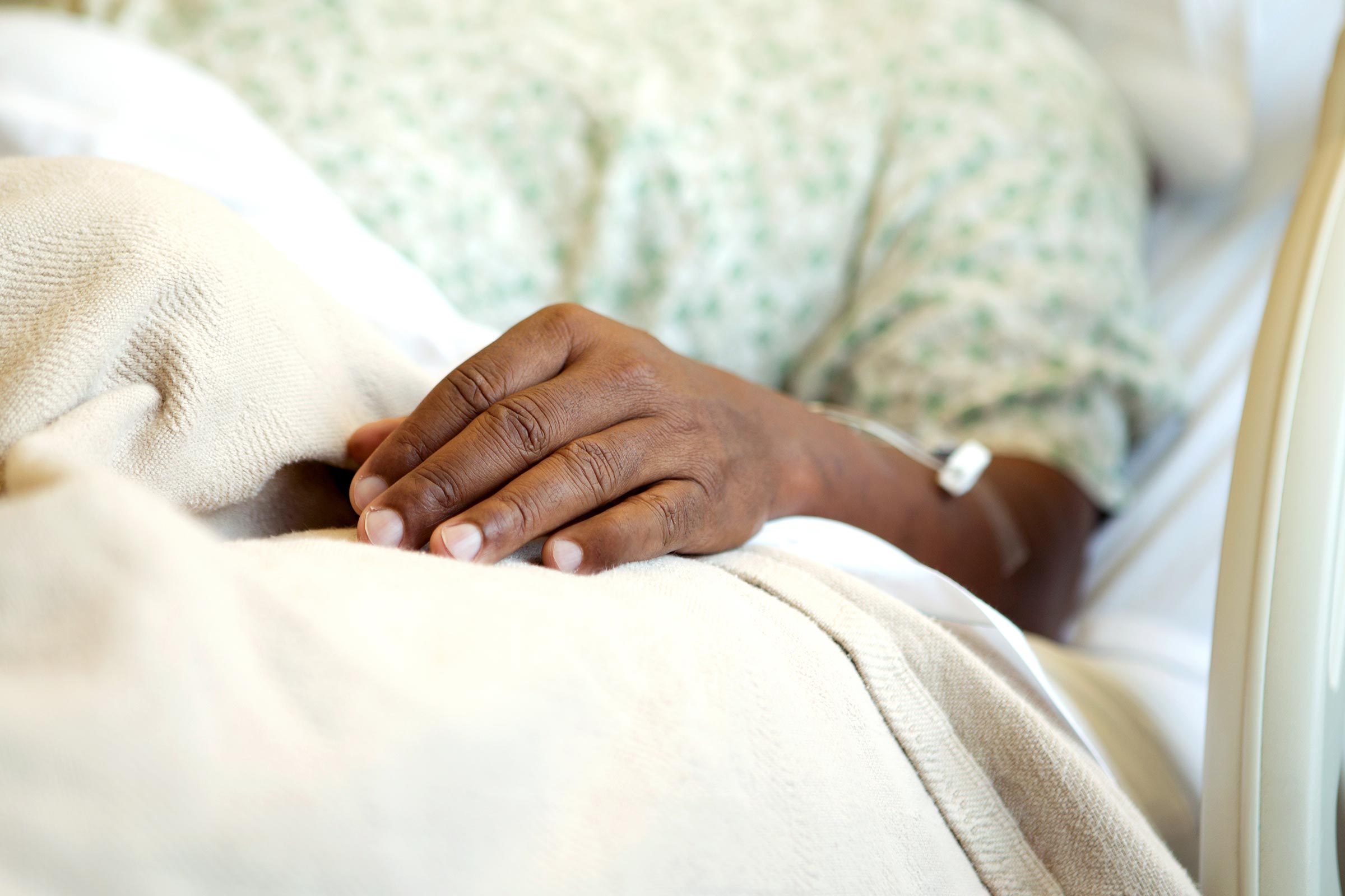 black person in a hospital bed