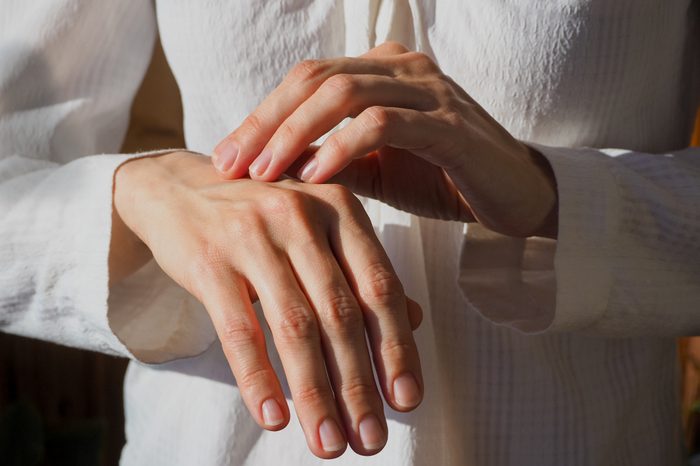 Skin care hands.