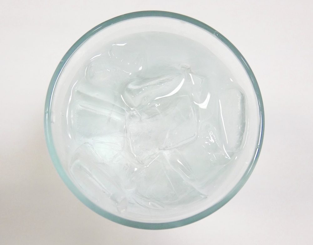 Top view glass of water