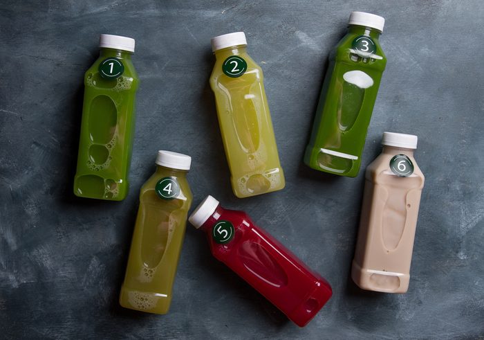 bottles of detoxes