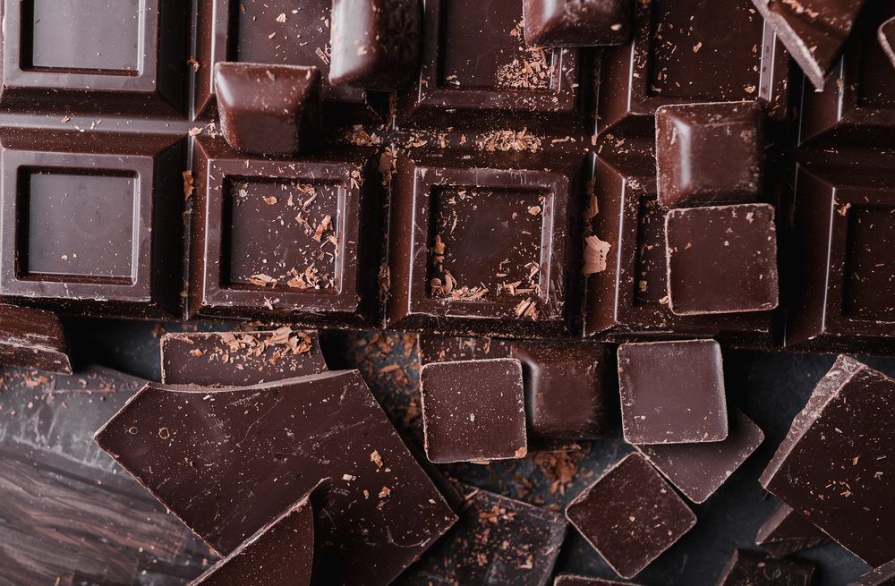 Background with chocolate close up