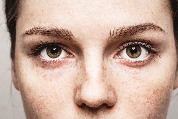 closeup of woman eyes face