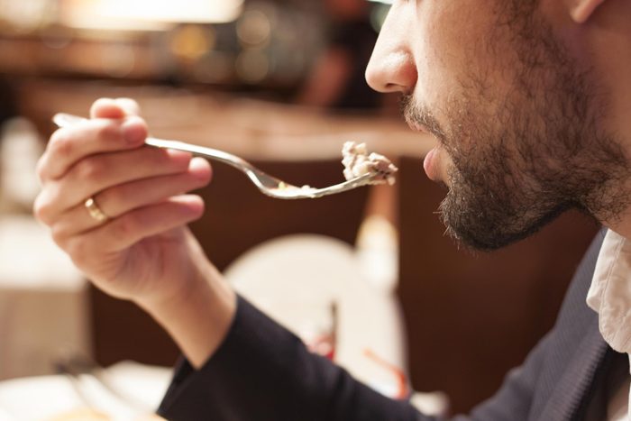 Man eats