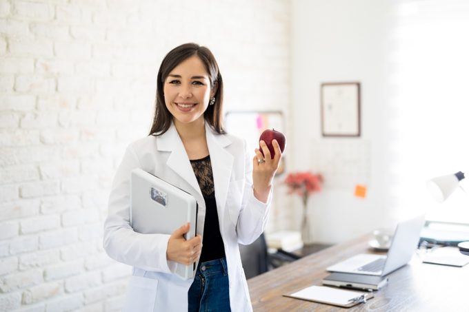 nutritionist woman apple healthy diet