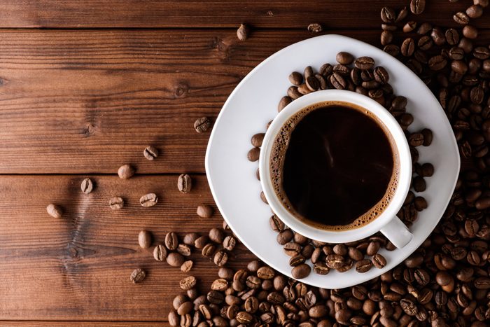 coffee cup and coffee beans