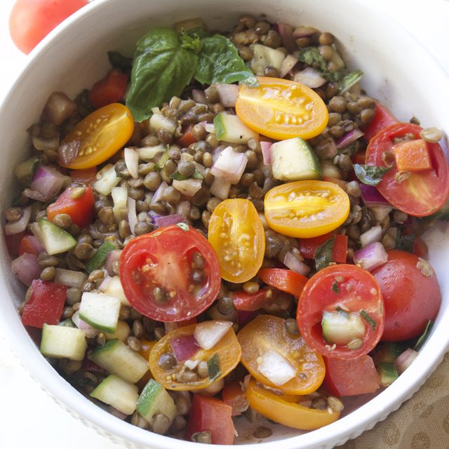 basil balsamic lentil salad recipe