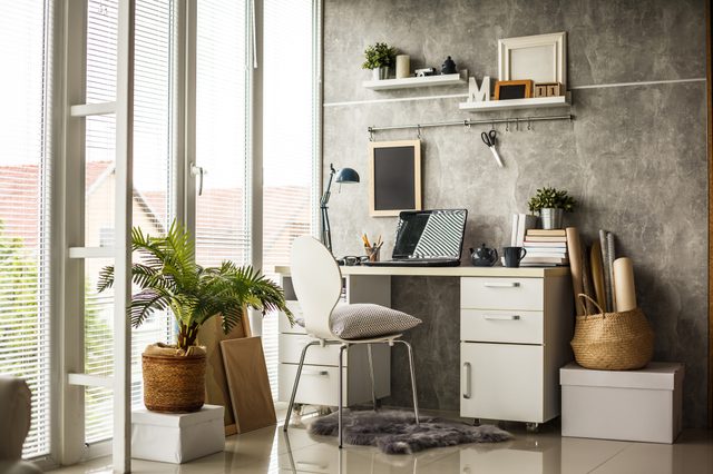 home office desk area
