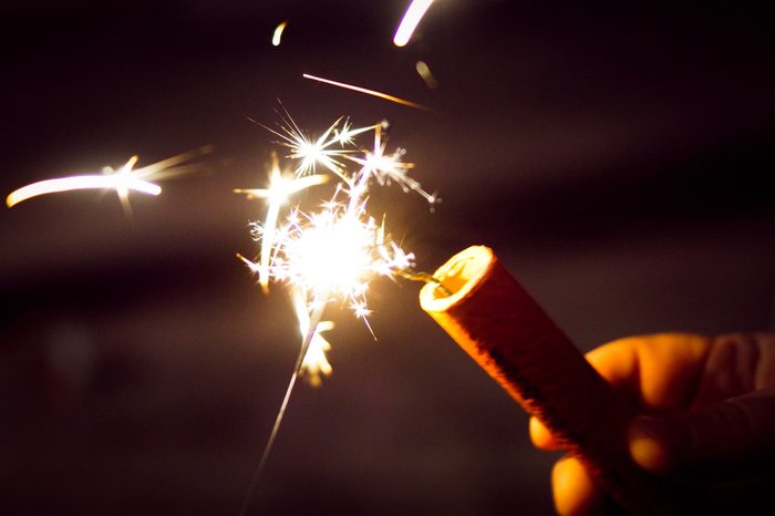firework sparkler close up