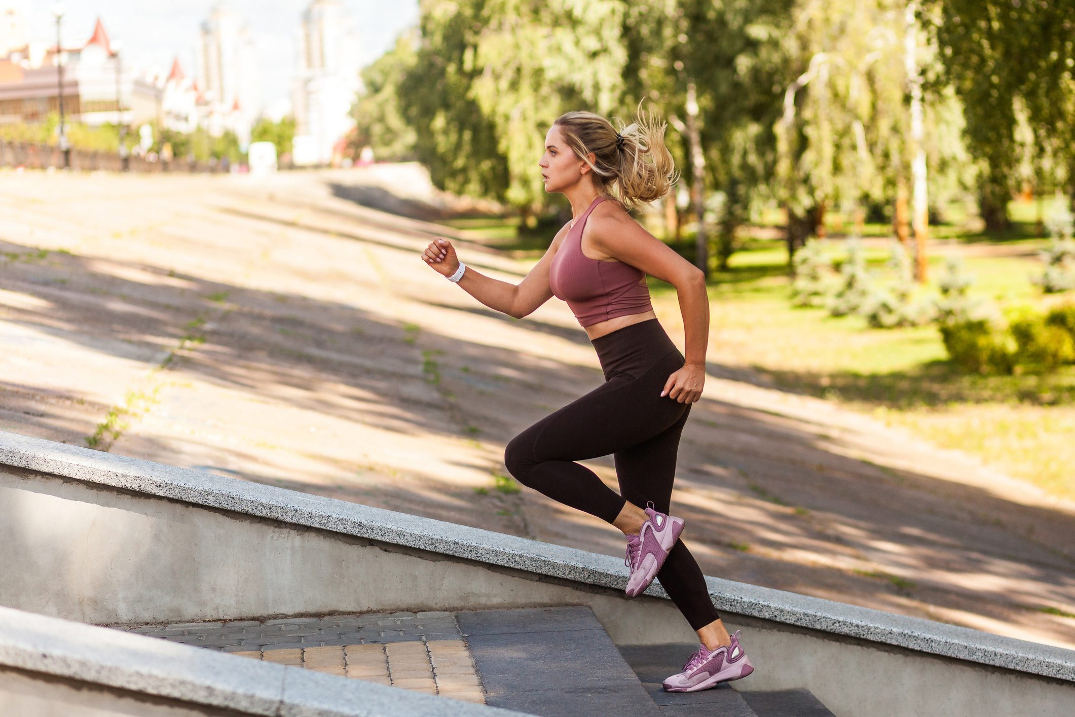 woman exercising outside