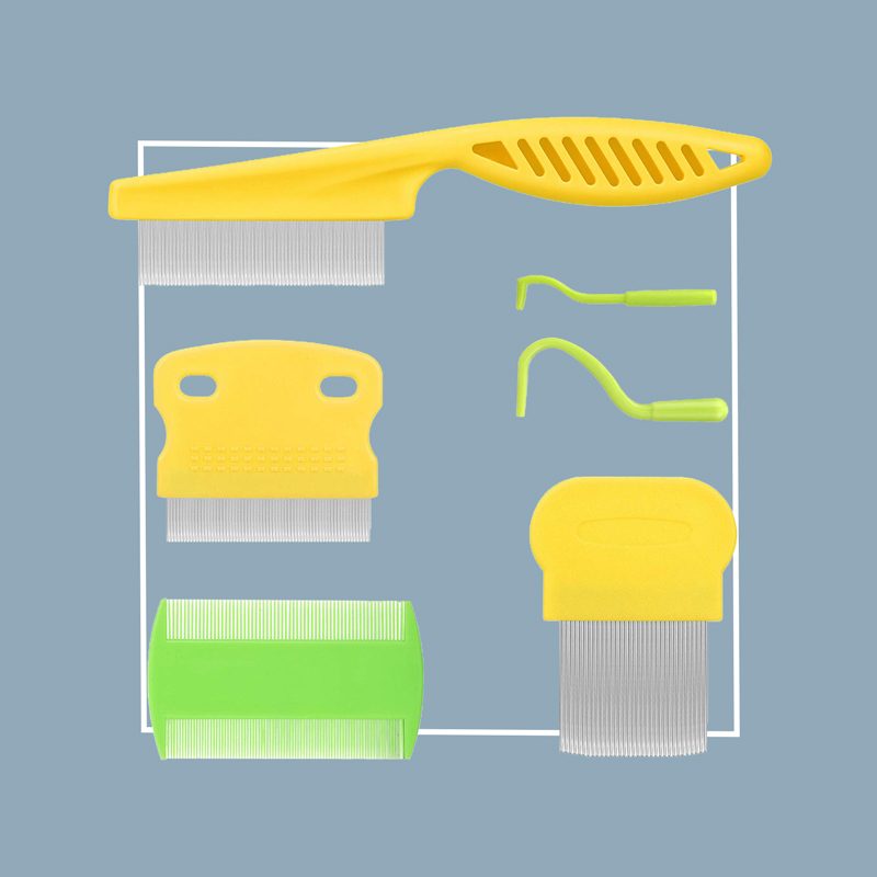 Flea Comb for Cats Dogs Fine Tooth Comb Pet Comb Grooming Set Remove Float Hair Tear Marks Tick Removal Tool