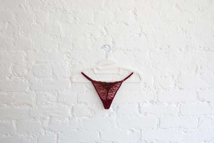 All-over lace red women brief