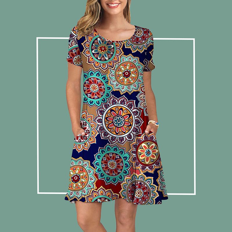 KORSIS-Womens-Summer-Casual-T-Shirt-Dress