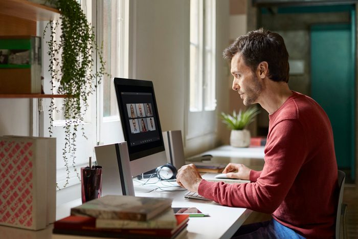 Male working from home during coronavirus