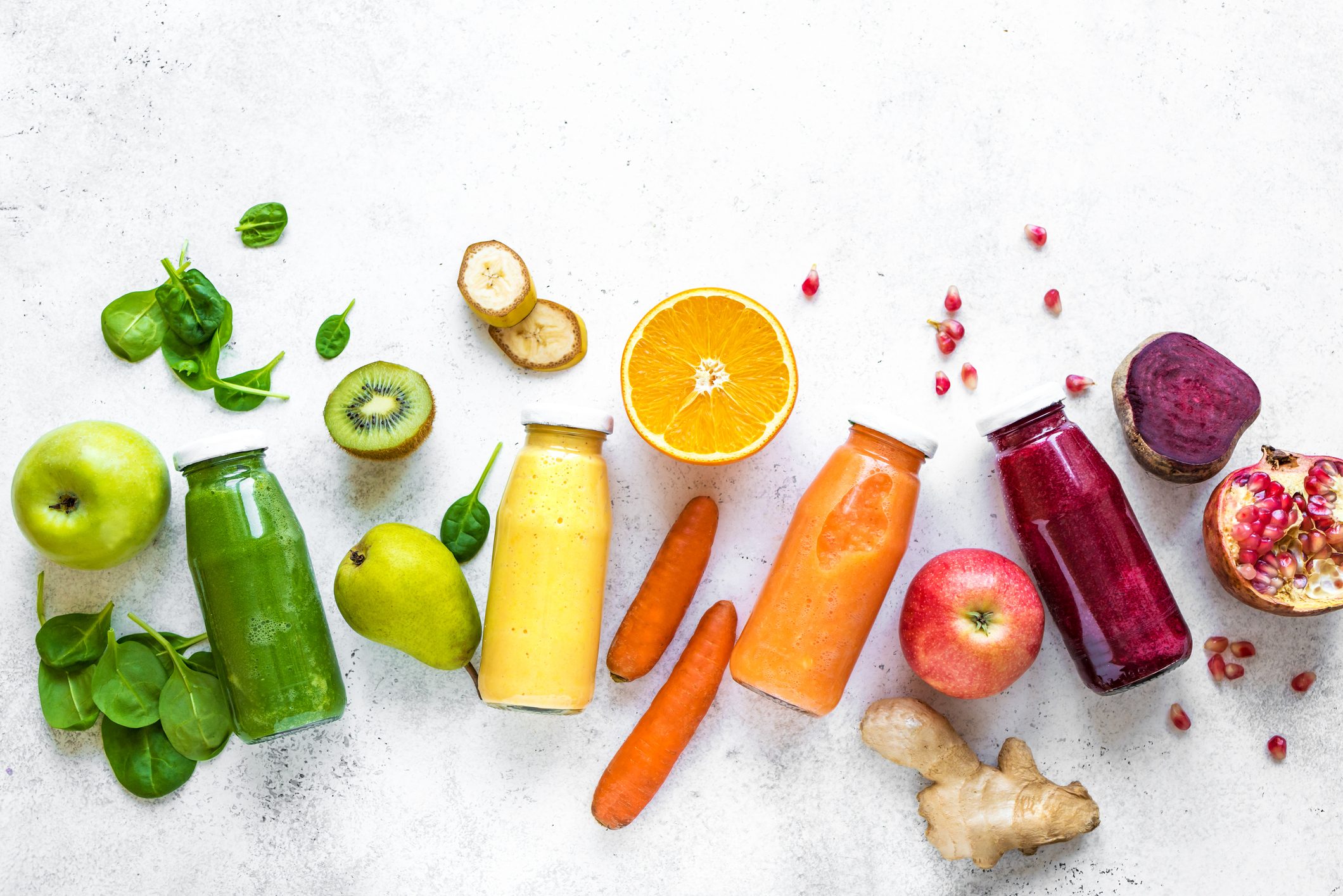 fruits, vegetables, ingredients, and juice smoothies
