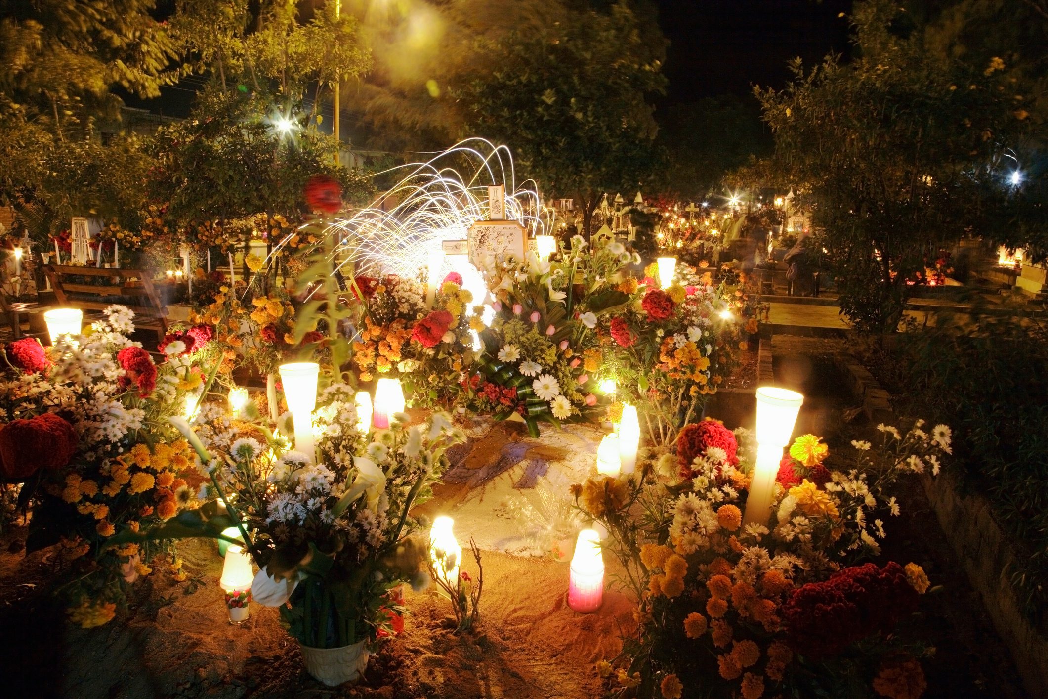 candles and flowers