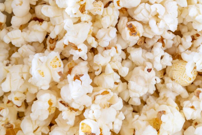 Full-frame of popped popcorn