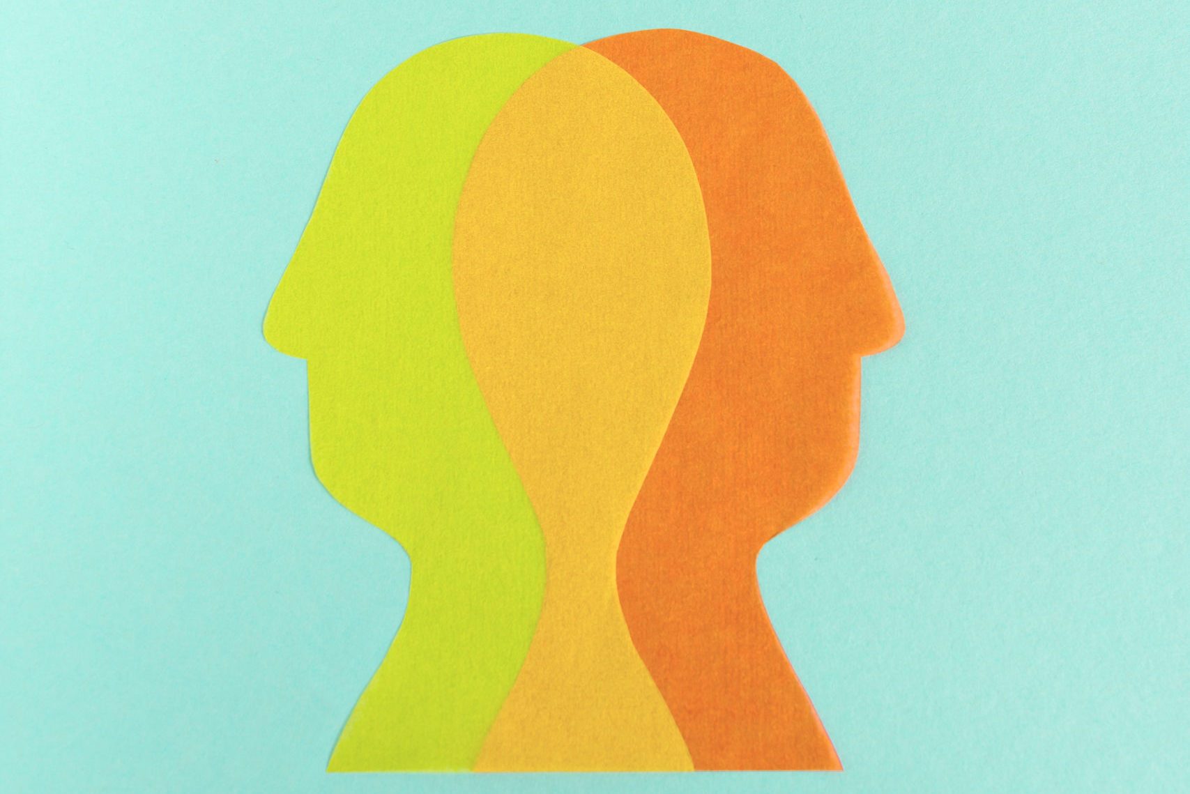 Yellow and orange people silhouettes