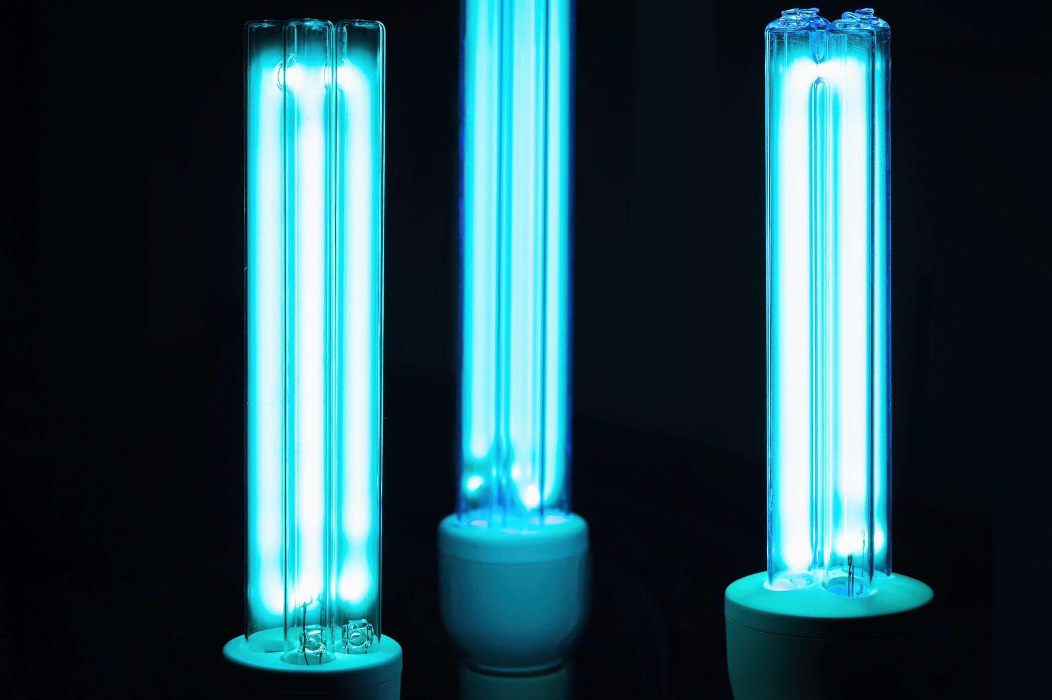 UVC lamp for sterilization - COVID-19 prevention concept