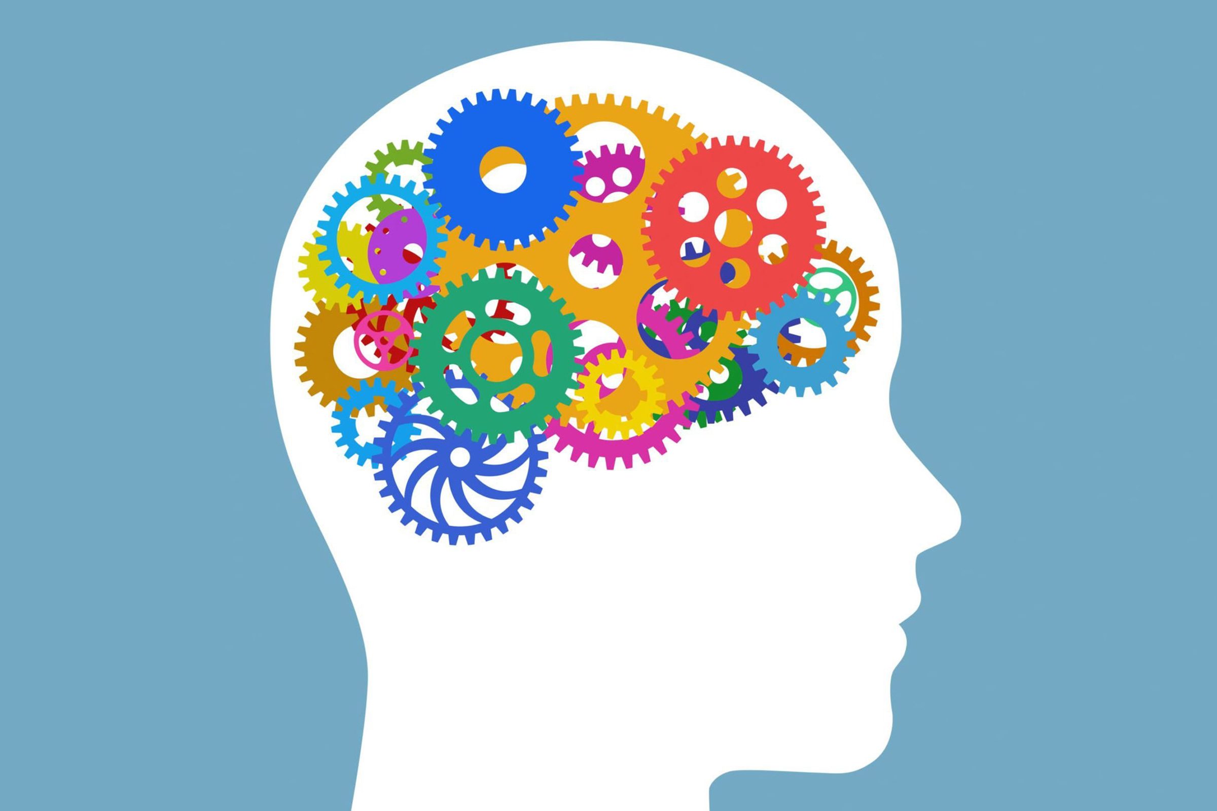 illustration of brain with cogwheels