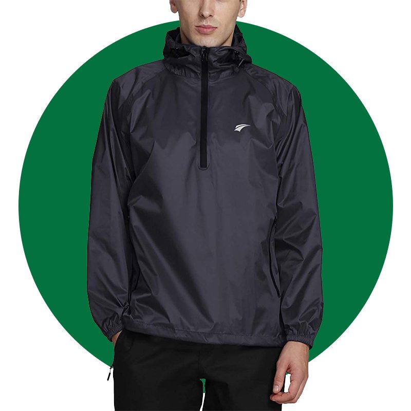Mens Ez Run Waterproof Hooded Rain Jacket