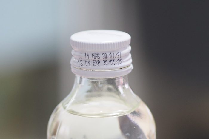 MFG Manufacturing Date, Manufactured Date, EXP Expiry Date, Expiration Date Pump expiration date on the bottle cap beverage food product