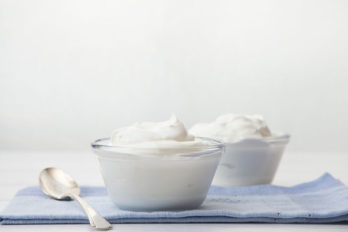 Plain Greek Yogurt in a Bowl for Breakfast