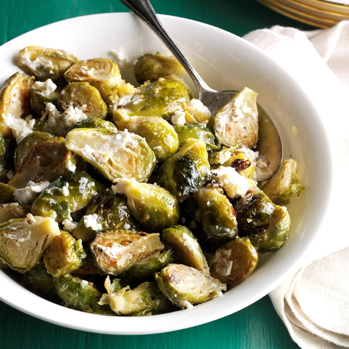 Brussels Sprouts with Garlic & Goat Cheese