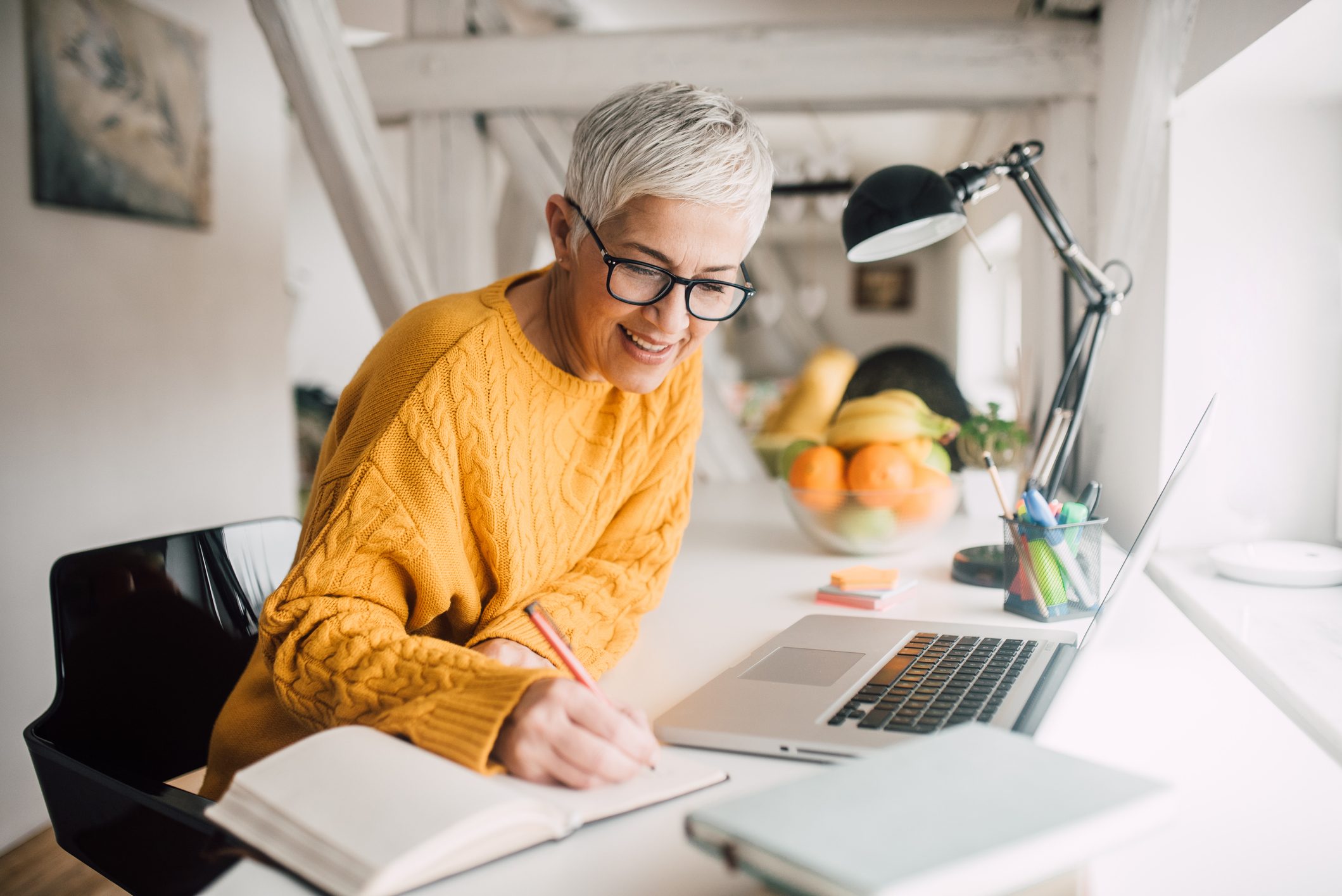 Old woman writing