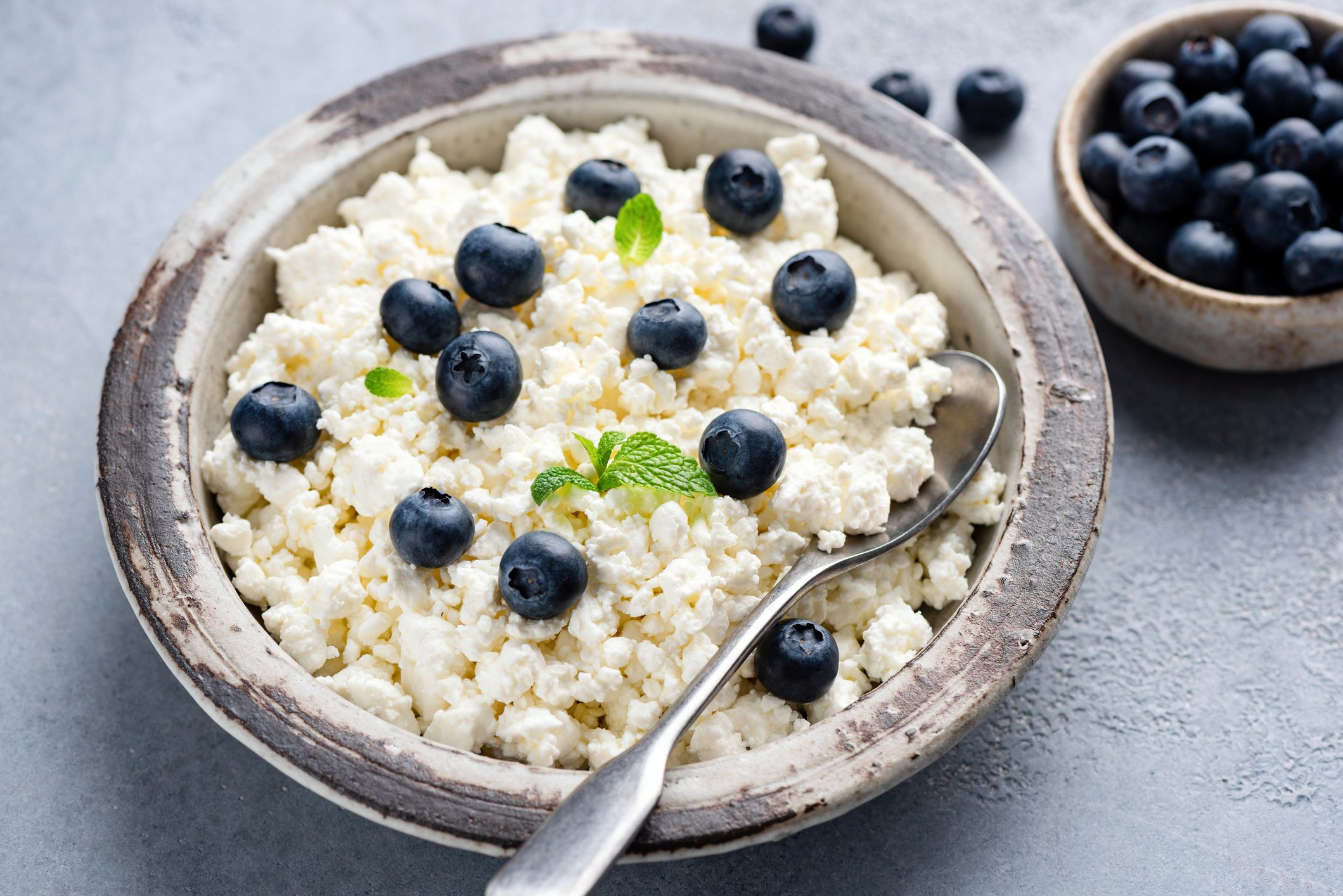 Cottage cheese, quark, tvorog in bowl