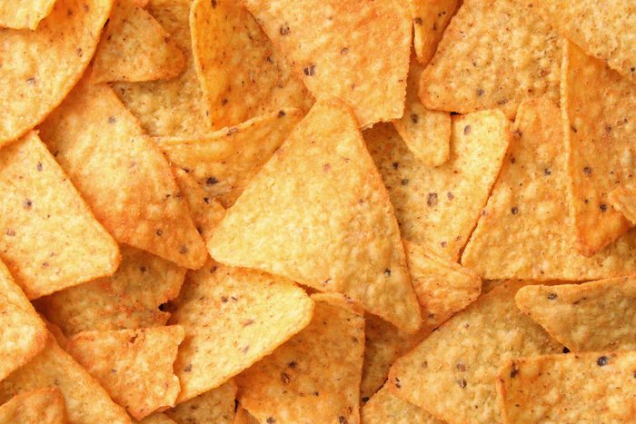 full frame of nacho chips