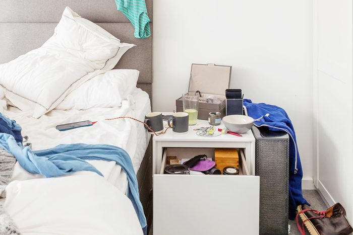 cluttered bedroom