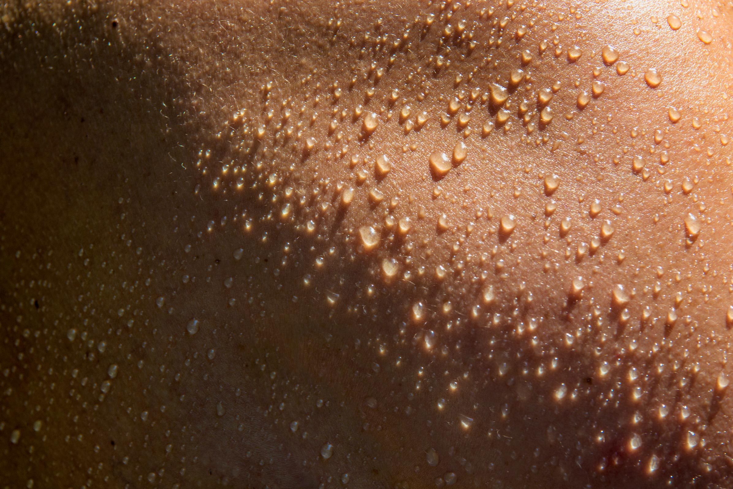 Detail of wet ski from sweat