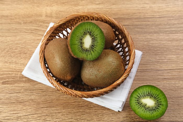 Fresh kiwi fruits, selected focus image, close up.