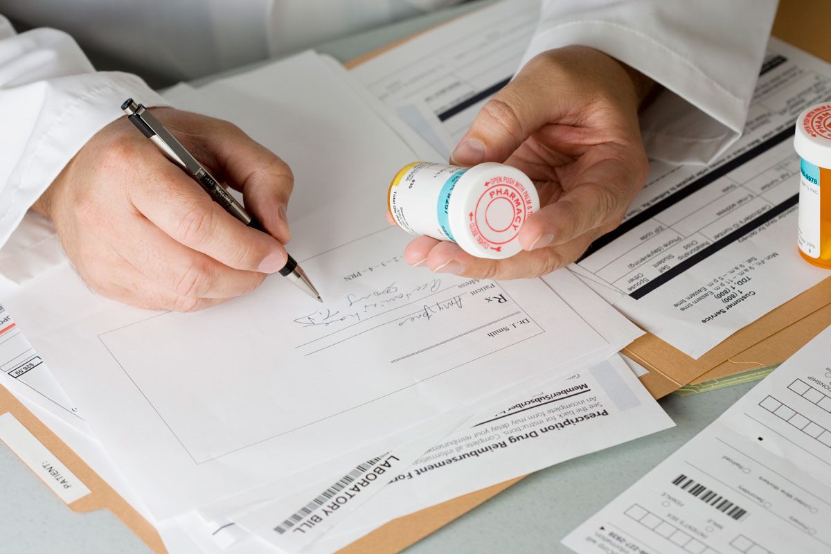 A Doctor Prescribing Medicine