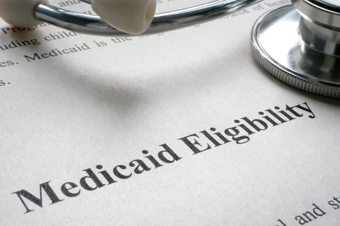 Info about Medicaid eligibility and medical stethoscope.
