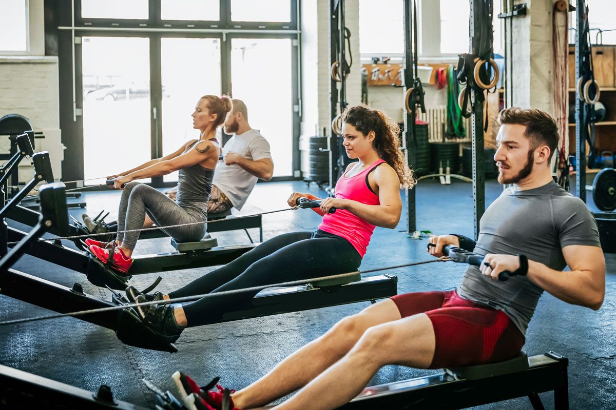 Fitness Enthusiasts Working Out Together At The Gym